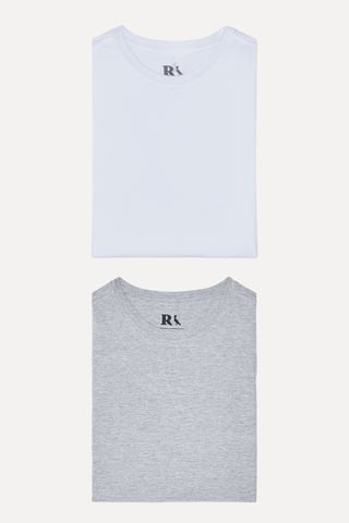 Kit 2 Camisetas Básicas Branca E Cinza